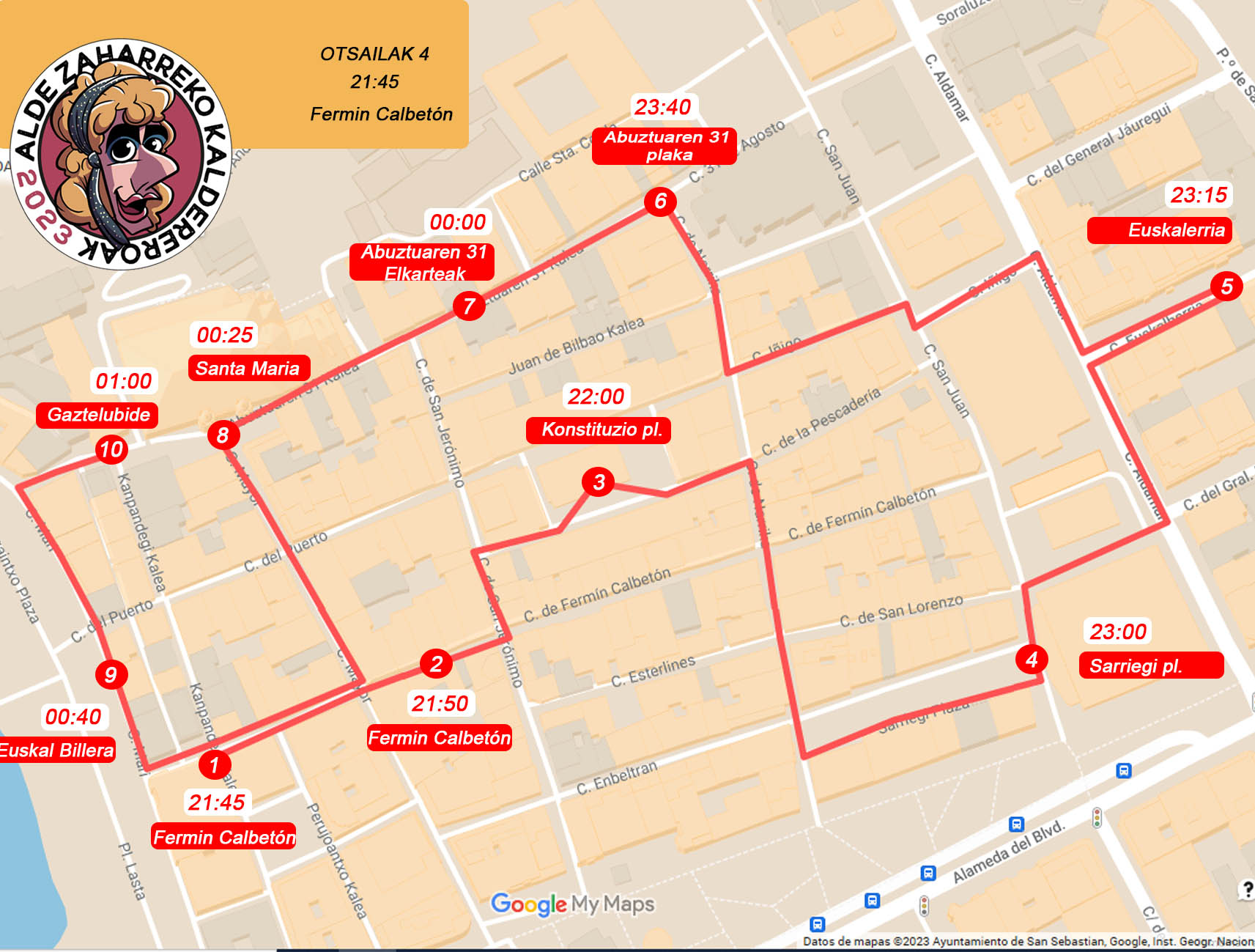 Recorrido de la Comparsa Tradicional de Caldereros/as de la Hungría 2023.