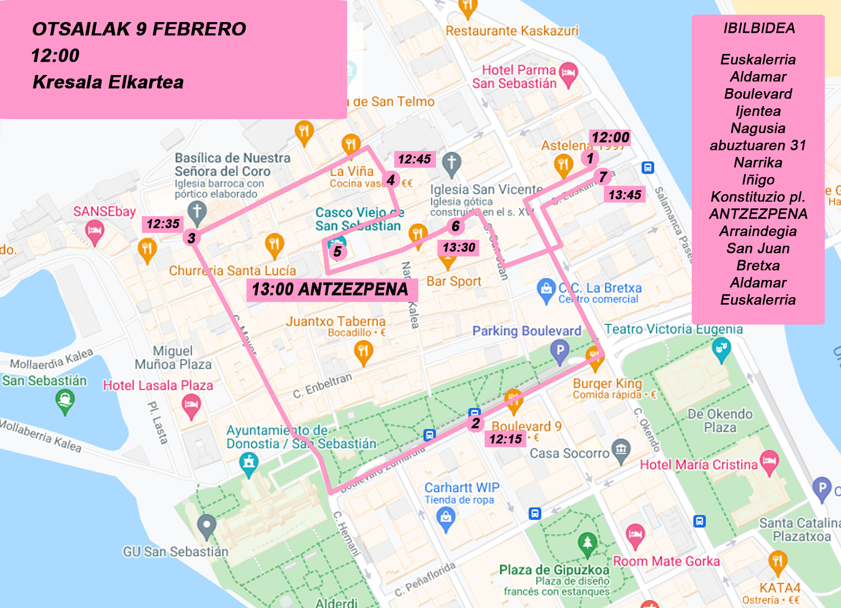 Recorrido de la Comparsa Inudeak eta Artzainak 2025.
