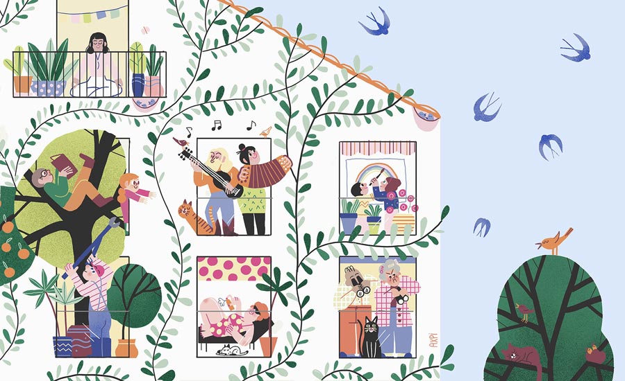 Udaberria etxealdian, Ainara Azpiazuk sortutako ilustrazioa