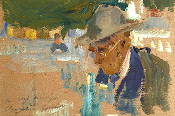 Rogelio Gordón tomando el aperitivo, 1918. Joaquín Sorolla
