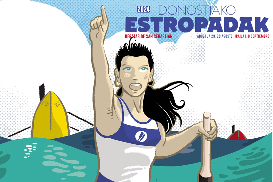 Detalle del cartel de las Regatas de San Sebastián 2024