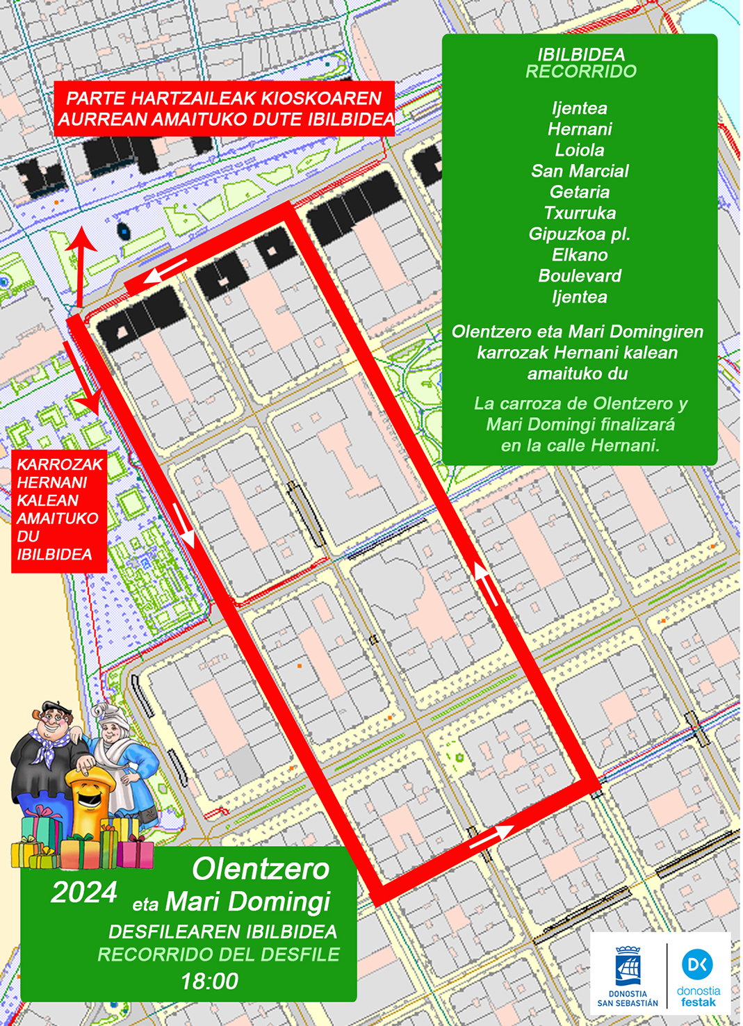 Desfile de Olentzero y Mari Domingi 2024