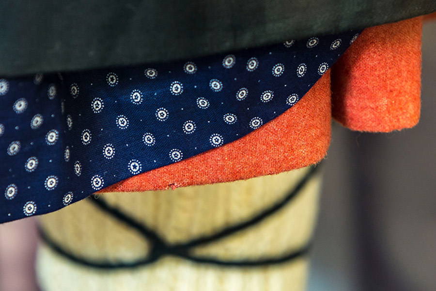 Detalle de un traje de baserritarra