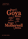 Goya beltza, Motherwell beltza erakusketaren katalogoa. Erakusketaren izenburua laranjaz hondo beltzaren gainean