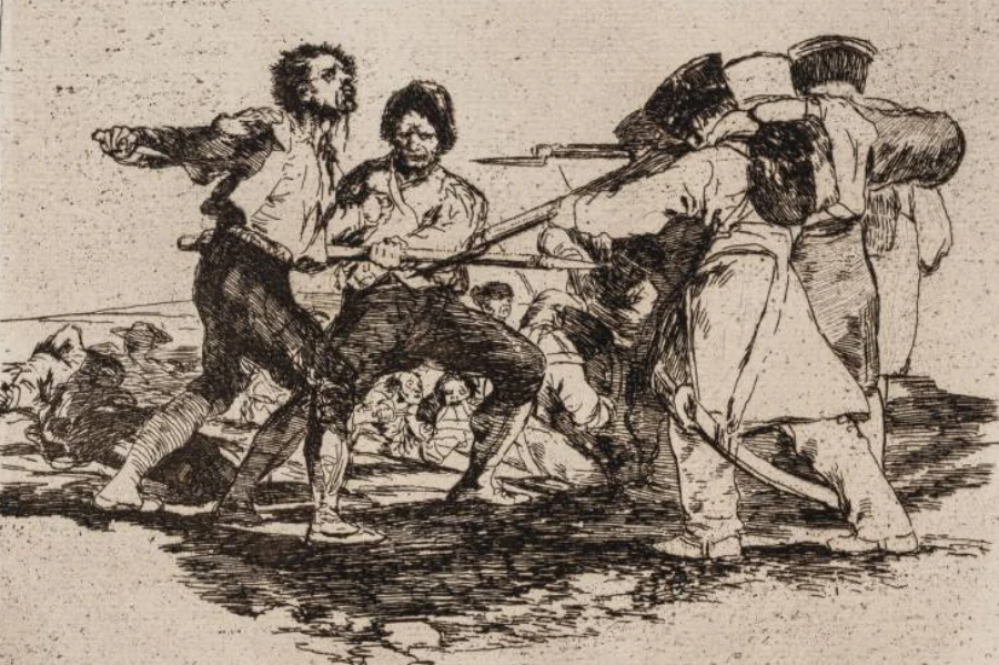 Con razón o sin ella (Los desastres de la guerra, 2). F. Goya. STM