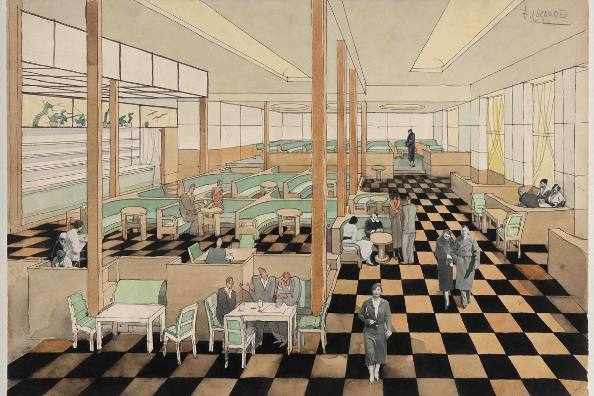 Eduardo Lagarde. Cafetería 1933-1934 (Técnica mixta) (Colección particular Donostia).