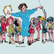 Detalle de la portada del libro Elbira Zipitira andereñoa. Ilustración de Jokin Mitxelena