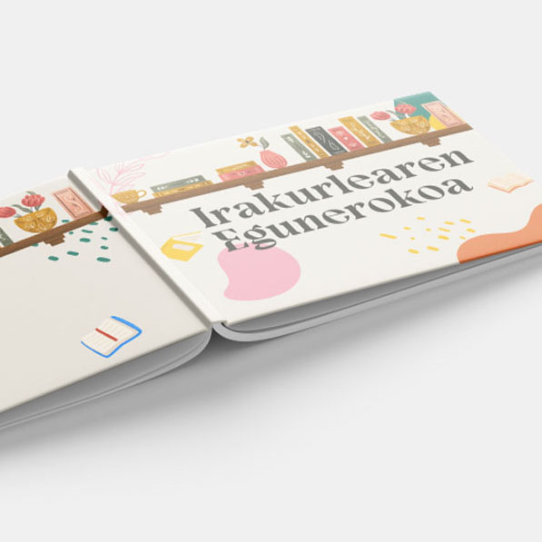 Cubierta y parte de la contracubierta del libro Irakurlearen egunerokoa