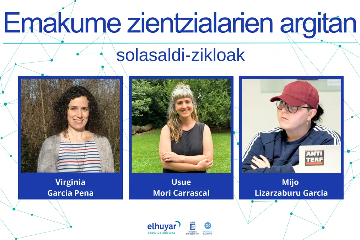 Las tres invitadas al primer ciclo del 2026 Emakume zientzialarien argitan