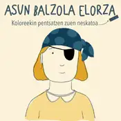 Parte de la portada del libro Asun Balzola Elorza: Koloreekin pentsatzen zuen neskatoa