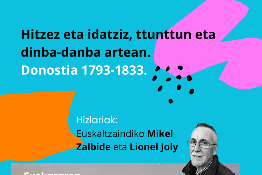 Cartel de la conferencia Hitzez eta idatziz...