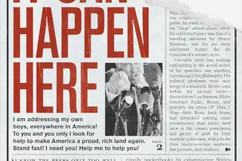 Parte de la portada del libro It Can't Happen Here