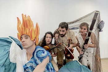 Fotografía de los actores de la actuación Eko y el mar