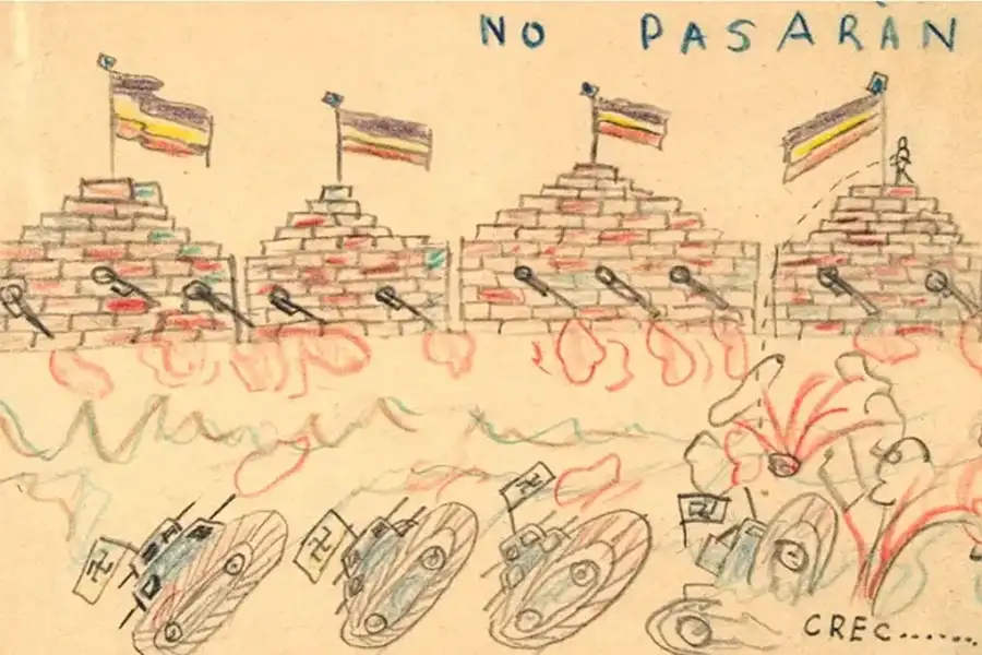 Cartel de la exposición ¡Y además dibujan!