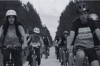 Marcha ciclista de alumnos de ikastola de Iparralde