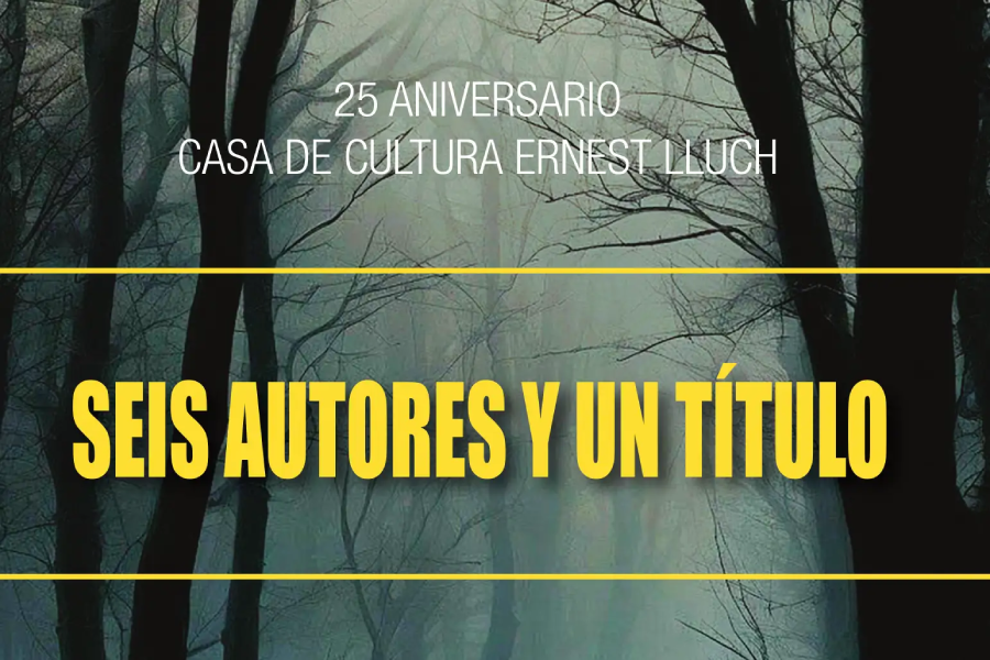 Parte de la portada del libro Seis autores y un título