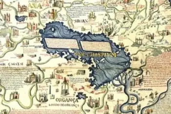Un mapa en el que aparece el mar Negro y el mar Caspio