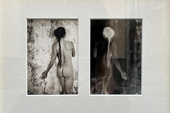 Dos fotografías de mujer utilizando las técnicas platinotipia y fotolito