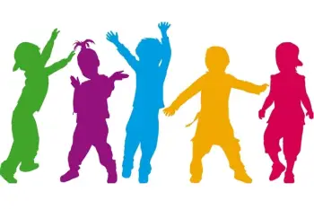 dibujo de unos niños/as bailando