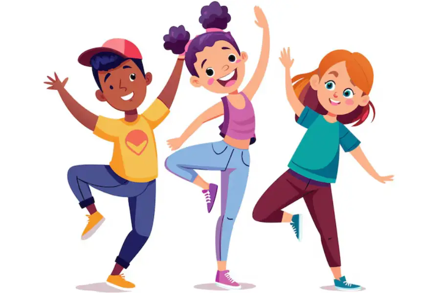 dibujo de unos niños bailando
