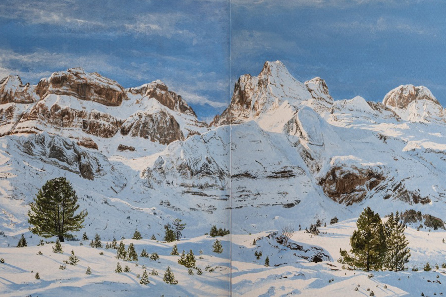 Una imagen de la exposición Montañas pintadas