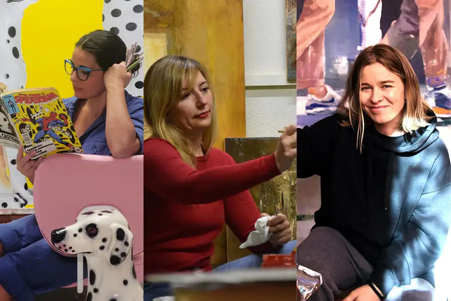 Las tres artistas de la exposición Hiruki: Cristina Guerrero, Susana Ferreira y Udane Juaristi
