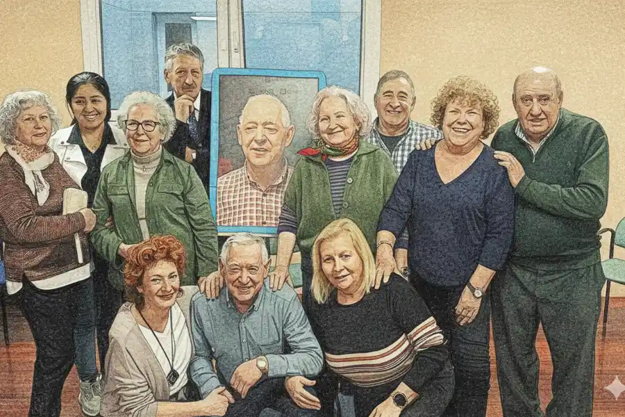 Integrantes del grupo de teatro Oroimenak